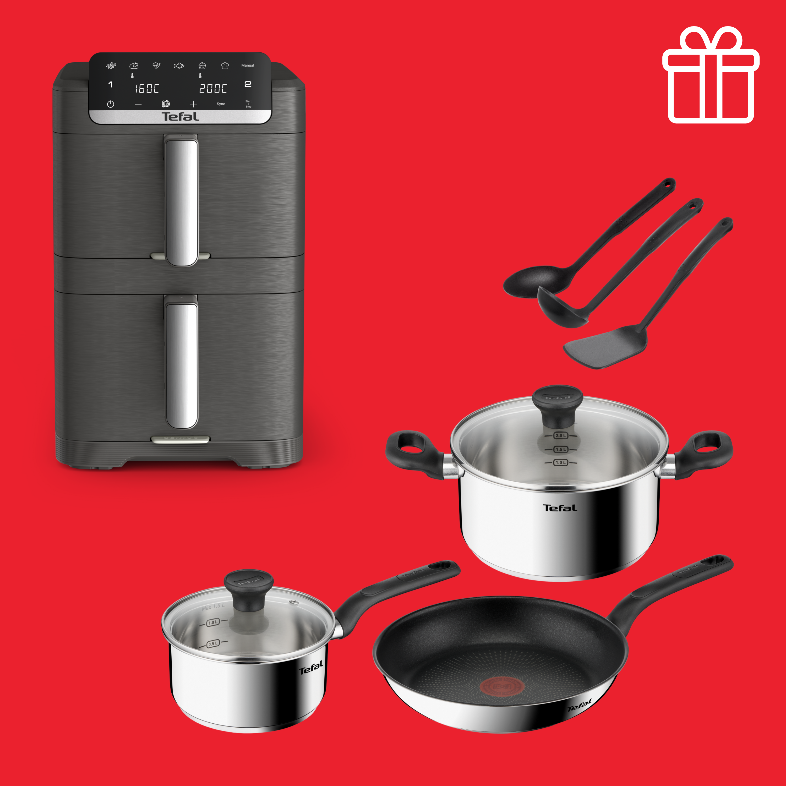 Аэрогриль Easy Fry EY756HE0 + Набор посуды Tefal Easy Boil G749S874