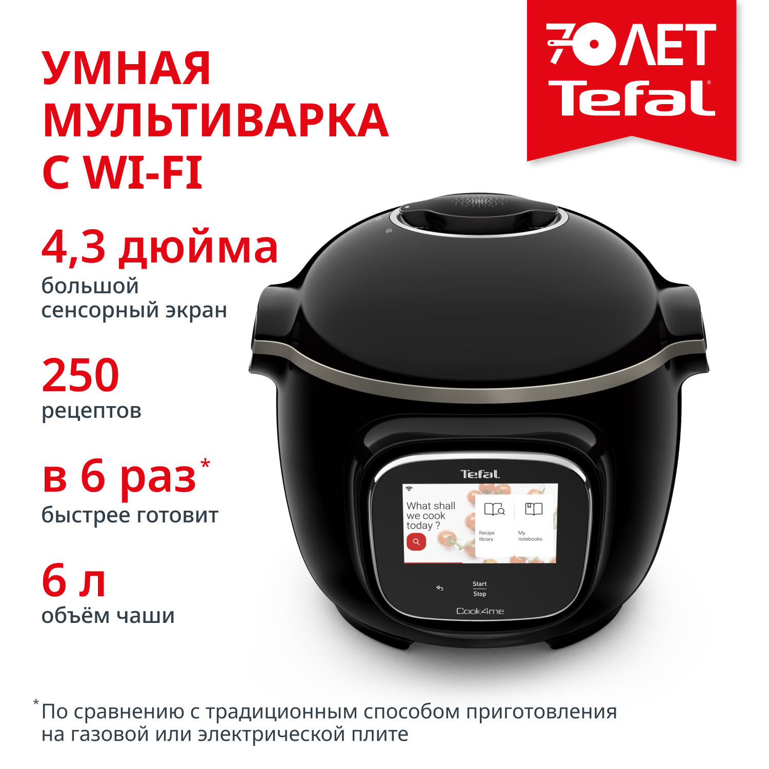 Умная мультиварка-скороварка Cook4me Touch CY912832