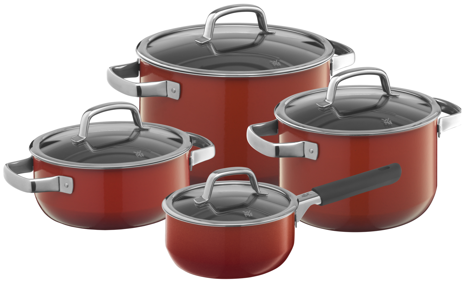 Набор кастрюль Fusiontec Mineral Red 4 предмета 16/20/20/24 см